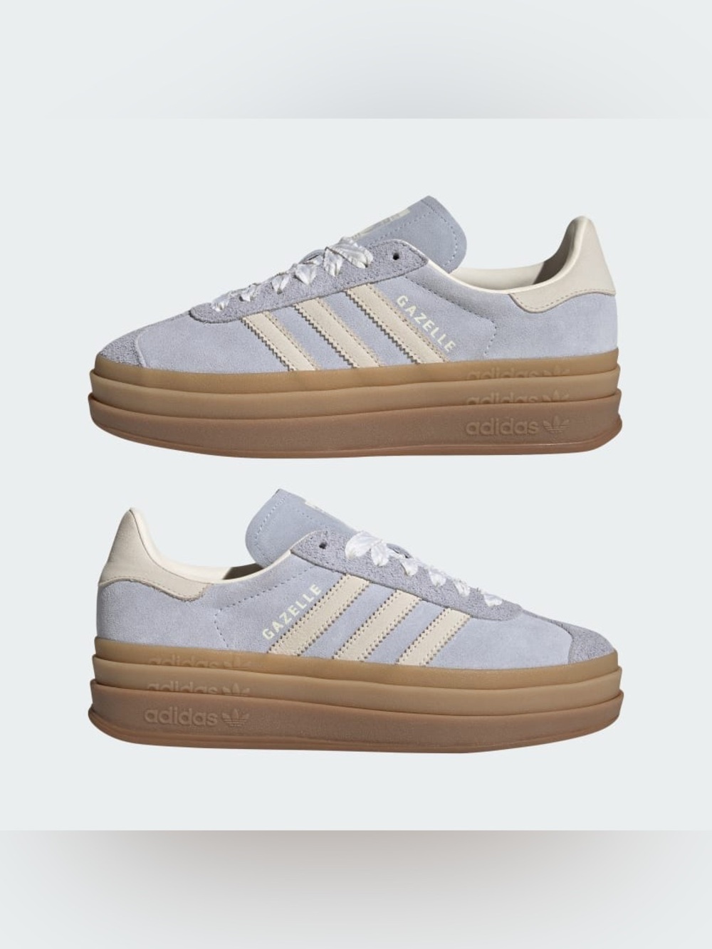 $120 Adidas Gazelle Lilac Suede Bold Platform Lace-up Low Top Sneakers Size 7